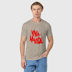 Футболка хлопковая мужская Viva La Vida, цвет: миндальный — фото 2