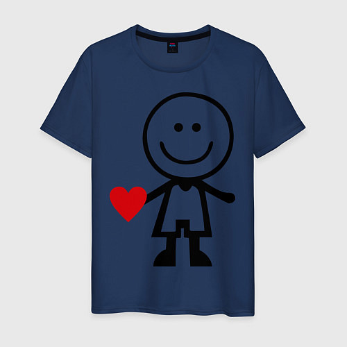 Мужская футболка Влюбленный мальчик / Тёмно-синий – фото 1
