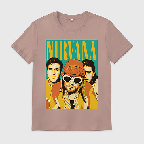 Мужская футболка Nirvana / Пыльно-розовый – фото 1