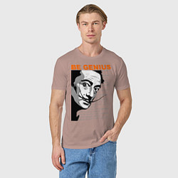 Футболка хлопковая мужская Dali: Be Genius, цвет: пыльно-розовый — фото 2