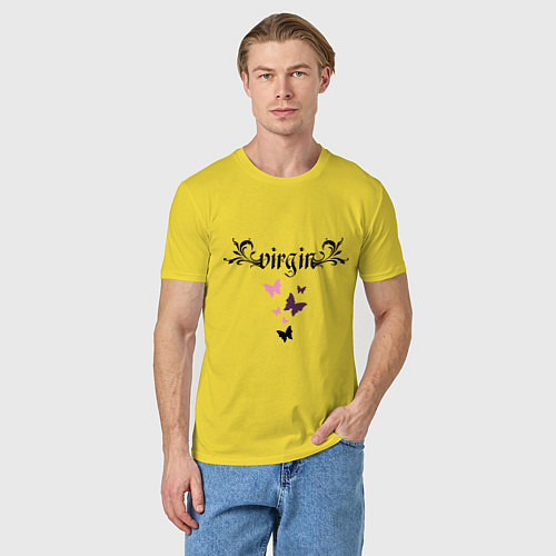 Мужская футболка Девственница и бабочки / Желтый – фото 3