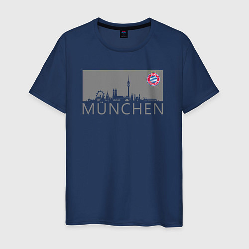 Мужская футболка Bayern Munchen - Munchen City grey 2022 / Тёмно-синий – фото 1
