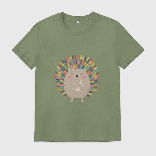 Мужская футболка Hedgehog: give me a hug / Авокадо – фото 1