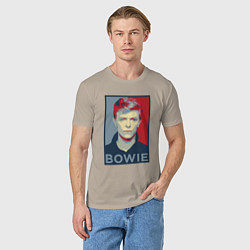 Футболка хлопковая мужская Bowie Poster, цвет: миндальный — фото 2