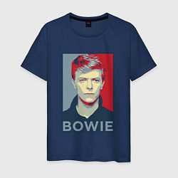 Футболка хлопковая мужская Bowie Poster, цвет: тёмно-синий