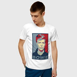 Футболка хлопковая мужская Bowie Poster, цвет: белый — фото 2