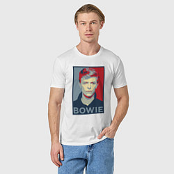 Футболка хлопковая мужская Bowie Poster, цвет: белый — фото 2