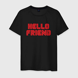 Футболка хлопковая мужская Hello Friend, цвет: черный