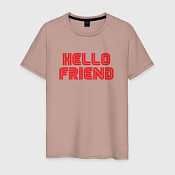 Футболка хлопковая мужская Hello Friend, цвет: пыльно-розовый