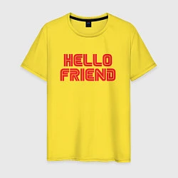 Футболка хлопковая мужская Hello Friend, цвет: желтый