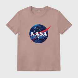 Футболка хлопковая мужская NASA: Cosmic Logo, цвет: пыльно-розовый