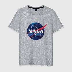Футболка хлопковая мужская NASA: Cosmic Logo, цвет: меланж