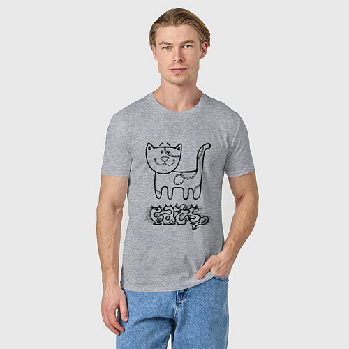 Мужская футболка Cats / Меланж – фото 3