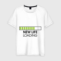 Футболка хлопковая мужская New life. Loading, цвет: белый