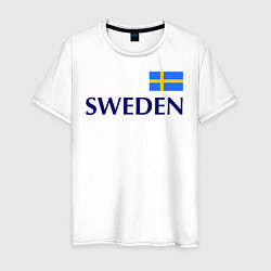 Футболка хлопковая мужская Сборная Швеции: 10 номер, цвет: белый