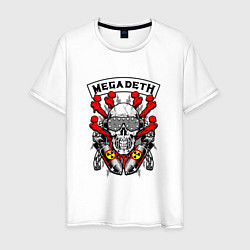 Футболка хлопковая мужская Megadeth Rocker, цвет: белый