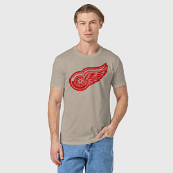 Футболка хлопковая мужская Detroit Red Wings: Pavel Datsyuk, цвет: миндальный — фото 2