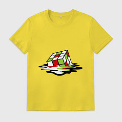 Футболка хлопковая мужская Кубик рубика, цвет: желтый