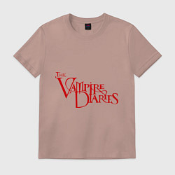 Футболка хлопковая мужская The Vampire Diaries, цвет: пыльно-розовый