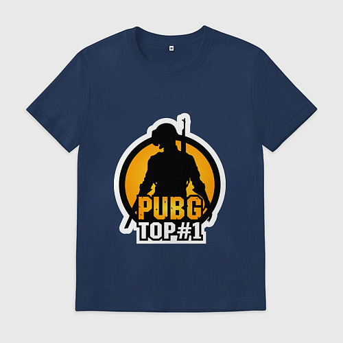Мужская футболка PUBG Top 1 / Тёмно-синий – фото 1