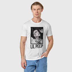 Футболка хлопковая мужская Lil Peep: Black Style, цвет: белый — фото 2