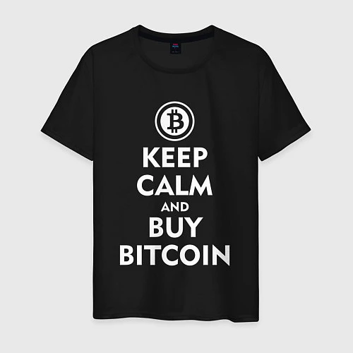 Мужская футболка Keep Calm & Buy Bitcoin / Черный – фото 1