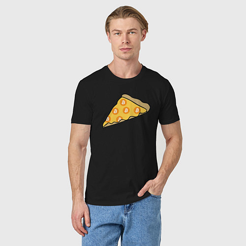 Мужская футболка Bitcoin Pizza / Черный – фото 3