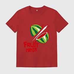 Футболка хлопковая мужская Fruit Ninja, цвет: красный