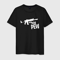 Футболка хлопковая мужская Pew Pew Pew, цвет: черный