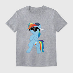 Футболка хлопковая мужская Крутая пони, цвет: меланж