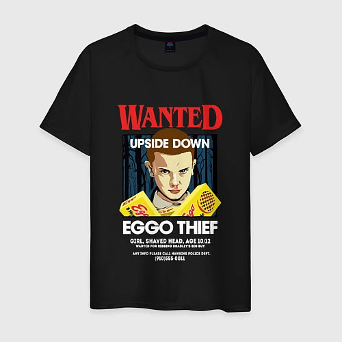 Мужская футболка Wanted: Eggo Thief / 11 / Черный – фото 1