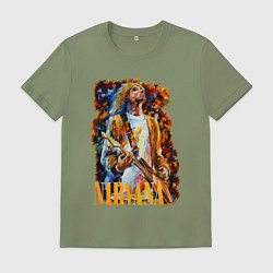 Футболка хлопковая мужская Cobain Art, цвет: авокадо