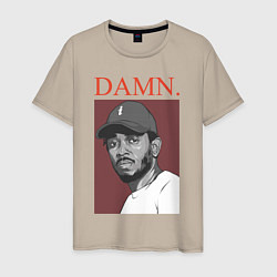 Футболка хлопковая мужская Kendrick Lamar: DAMN, цвет: миндальный