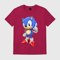 Футболка хлопковая мужская Classic Sonic, цвет: маджента