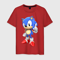 Футболка хлопковая мужская Classic Sonic, цвет: красный