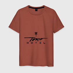 Футболка хлопковая мужская Tokio Hotel, цвет: кирпичный