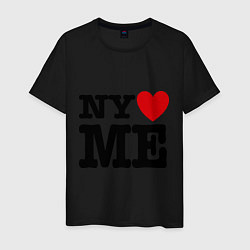 Футболка хлопковая мужская Ny love me, цвет: черный