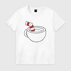 Футболка хлопковая мужская Red Cuphead, цвет: белый