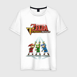 Футболка хлопковая мужская Zelda: Tri Force Heroes, цвет: белый