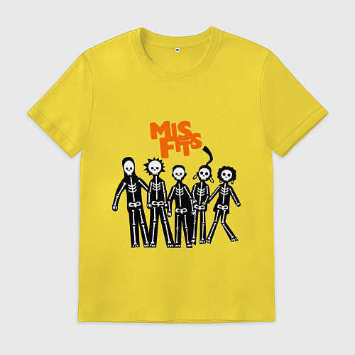 Мужская футболка Misfits Skeletons / Желтый – фото 1