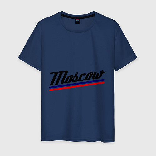 Мужская футболка Moscow Tricolor / Тёмно-синий – фото 1