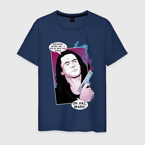 Мужская футболка Томми Вайсо / Тёмно-синий – фото 1