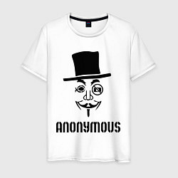 Футболка хлопковая мужская Anonymous, цвет: белый