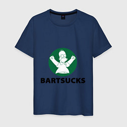 Футболка хлопковая мужская Bartsucks, цвет: тёмно-синий