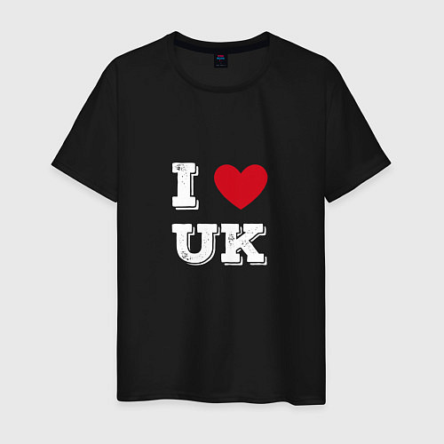 Мужская футболка I love UK / Черный – фото 1