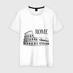 Футболка хлопковая мужская Rome Coliseum, цвет: белый