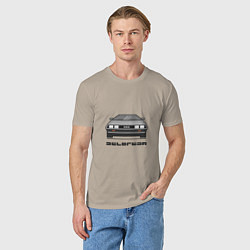 Футболка хлопковая мужская DeLorean, цвет: миндальный — фото 2