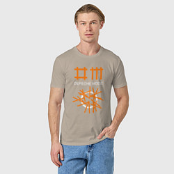 Футболка хлопковая мужская Depeche Mode: Orange Lines, цвет: миндальный — фото 2