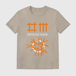 Футболка хлопковая мужская Depeche Mode: Orange Lines, цвет: миндальный