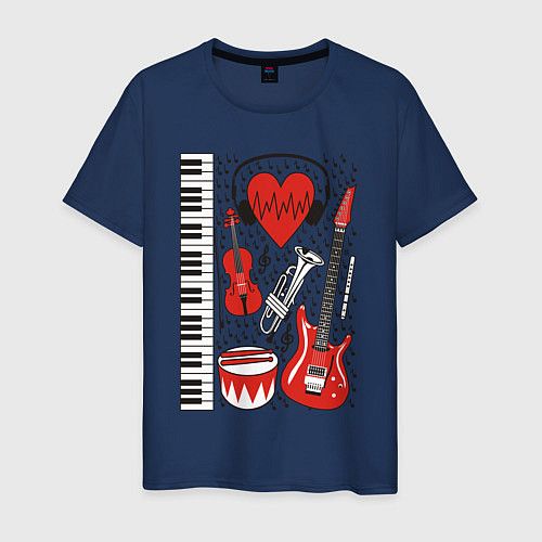 Мужская футболка Истинный меломан / Тёмно-синий – фото 1